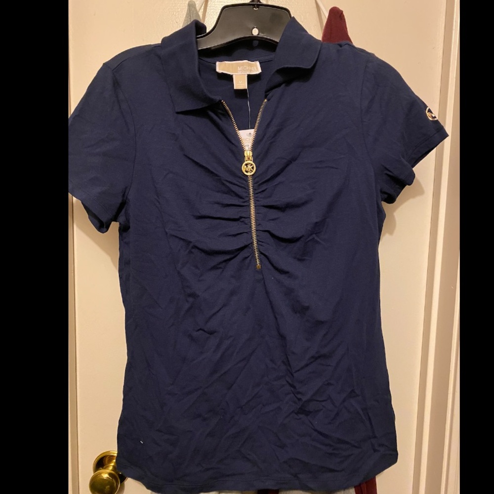 Michael Kors navy blue collared shirt